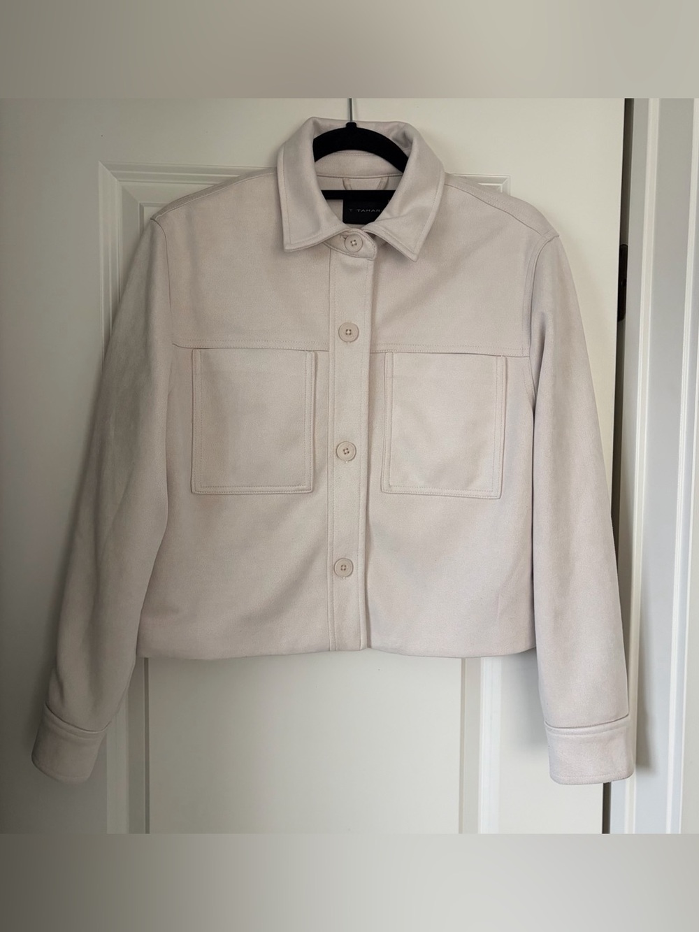 Tahari Faux Suede Cropped Jacket Size Medium